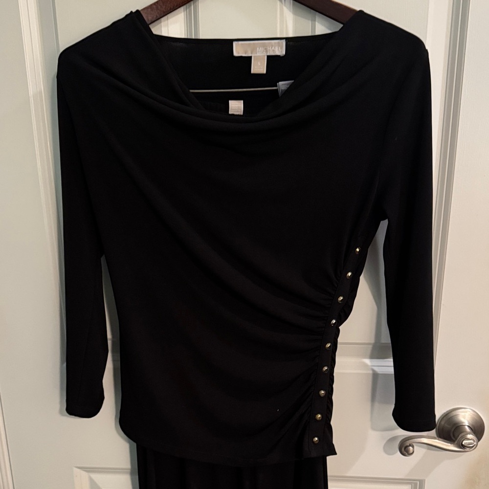 Michael Kors Black Ruched Blouse